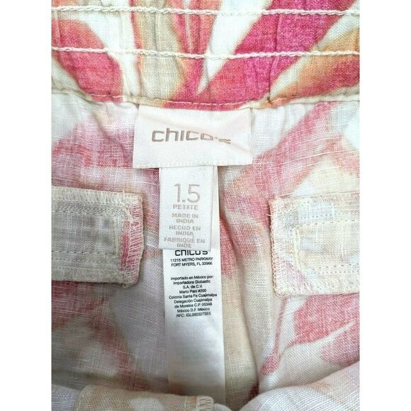 Chico's Tropical 100% Linen Pants Havana Shores Wide leg Multicolor - Picture 3 of 12